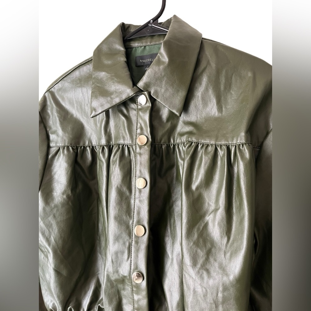 Revolve Majorelle Kai silver button closure Jacket in Olive‎ Green - Picture 5 of 12